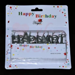 נרות HAPPY BIRTHDAY כסוף