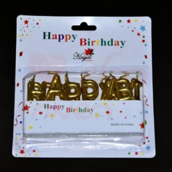 נרות HAPPY BIRTHDAY זהב