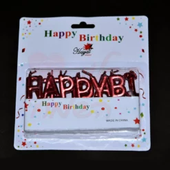 נרות HAPPY BIRTHDAY ורוד כרום