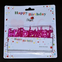 נרות HAPPY BIRTHDAY ורוד
