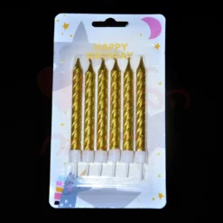 מארז 6 נרות ספירלה זהב