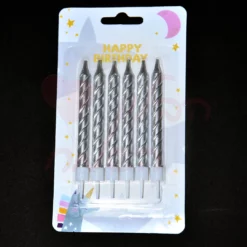 מארז 6 נרות ספירלה כסוף