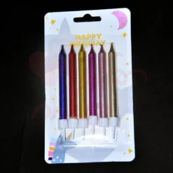 מארז 6 נרות חלקים צבעוני