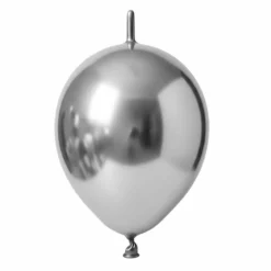 ⁦בלון גומי לינק כרום 6 אינץ' חבילה של 100 יח' SILVER 801⁩ – תמונה ⁦1⁩